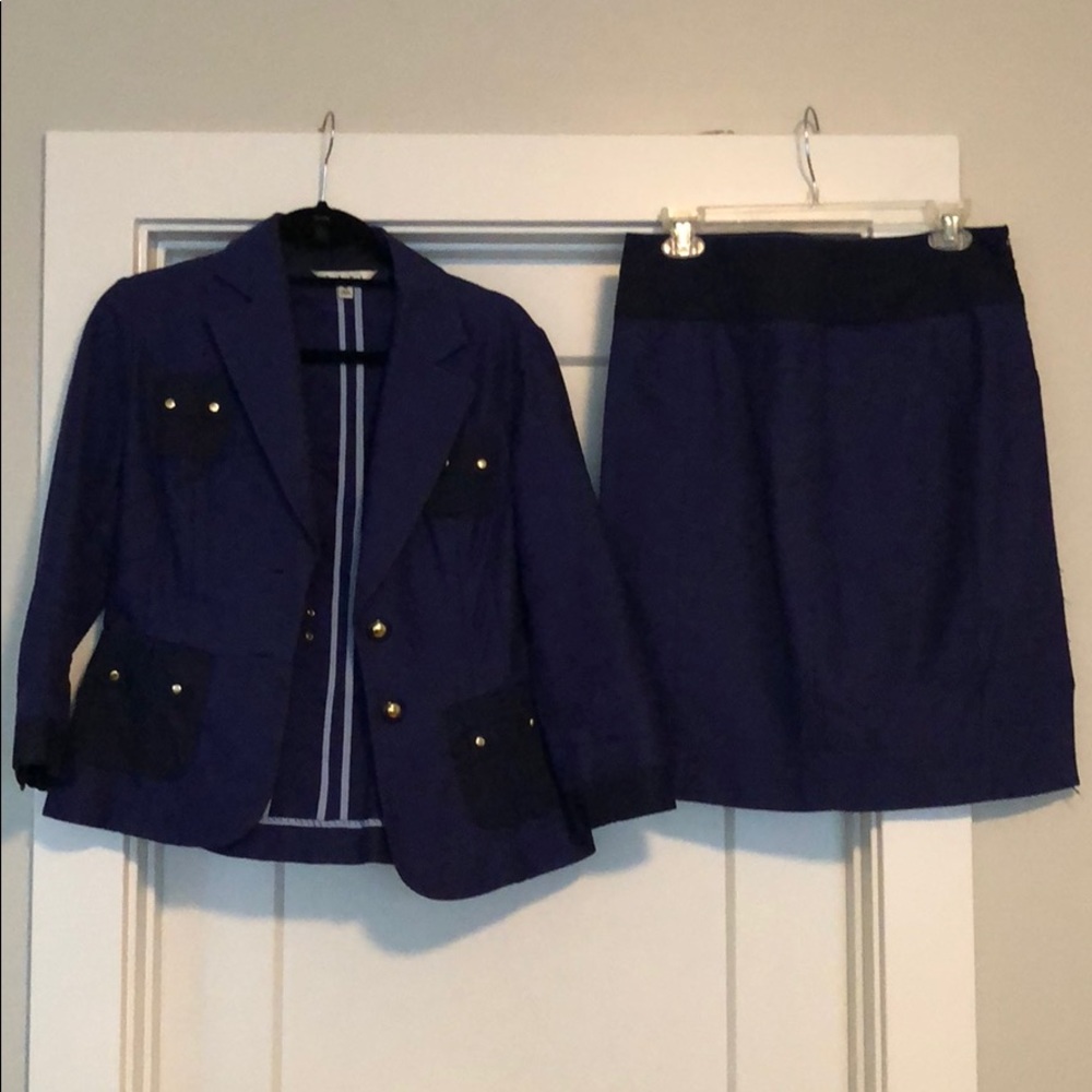 Blue Cabi Skirt Suit, jacket and skirt